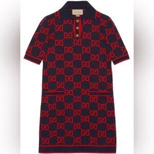 Gucci Navy and Red Polo Dress